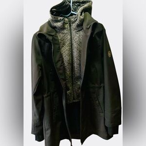 Nautical Woman’s Coat with Knit Hood Size L